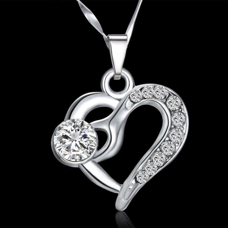 Women S Special Love Gift Shine Crystal Heart Pendant Necklace Women S Special Love Gift Shine Crystal Heart