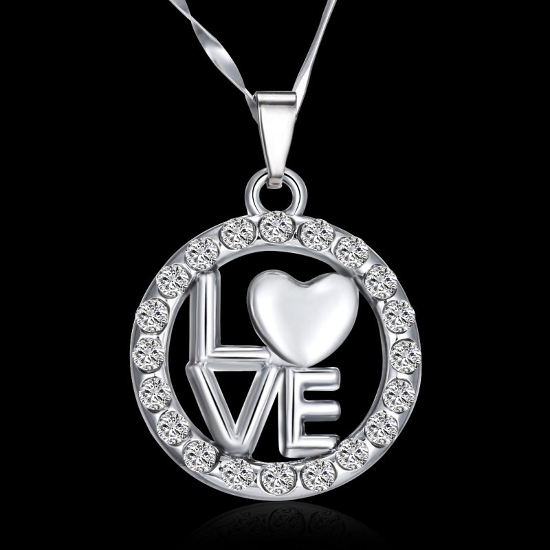 Women S Special Love Gift Shine Crystal Heart Pendant Necklace Women S Special Love Gift Shine Crystal Heart