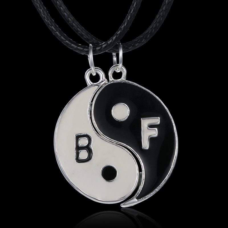 New Best Friend Yin And Yang Rhinestones 2 Pendants 2 Necklaces Bff Friendship Ebay 