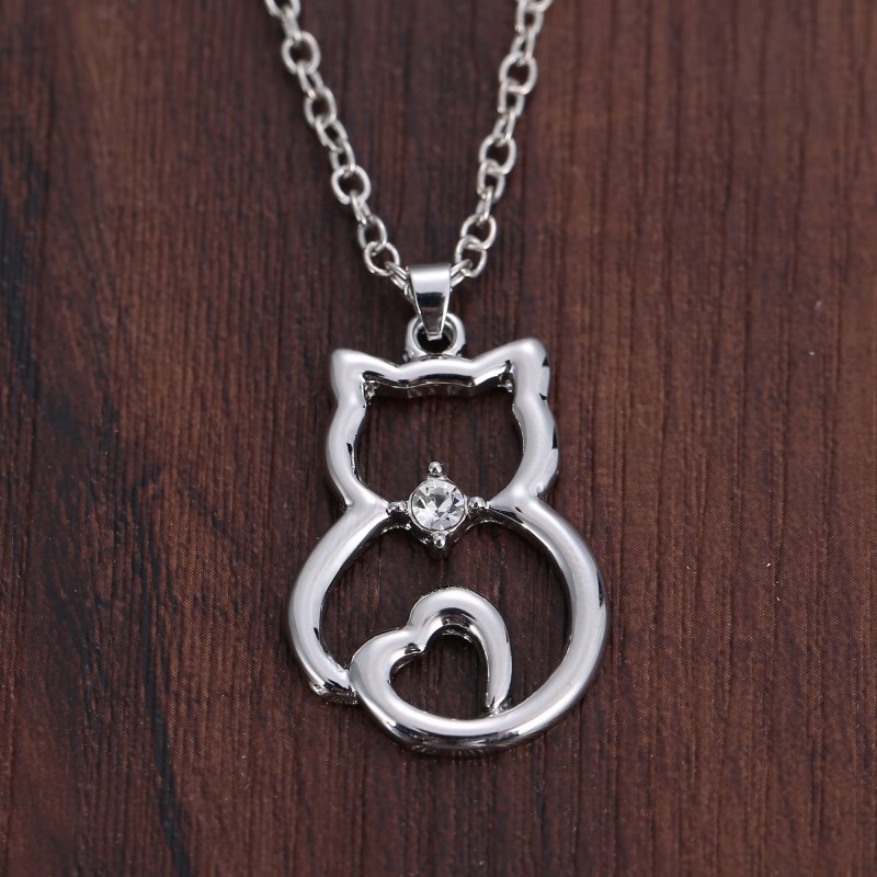 2016 Cute Silver Handmade Crystal Rhinestone ANIMAL NECKLACE Women Gift