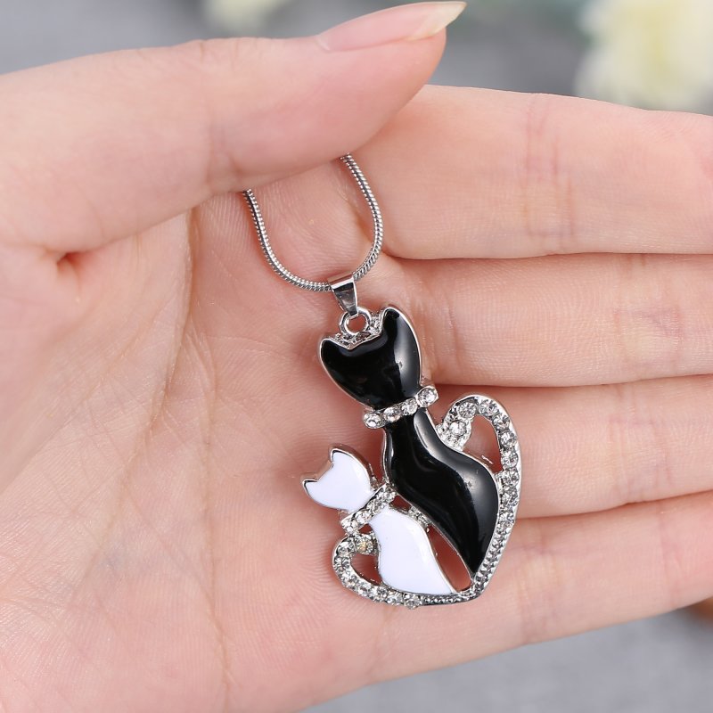 Cute Silver Handmade Crystal Rhinestone ANIMAL NECKLACE Mother's Gift