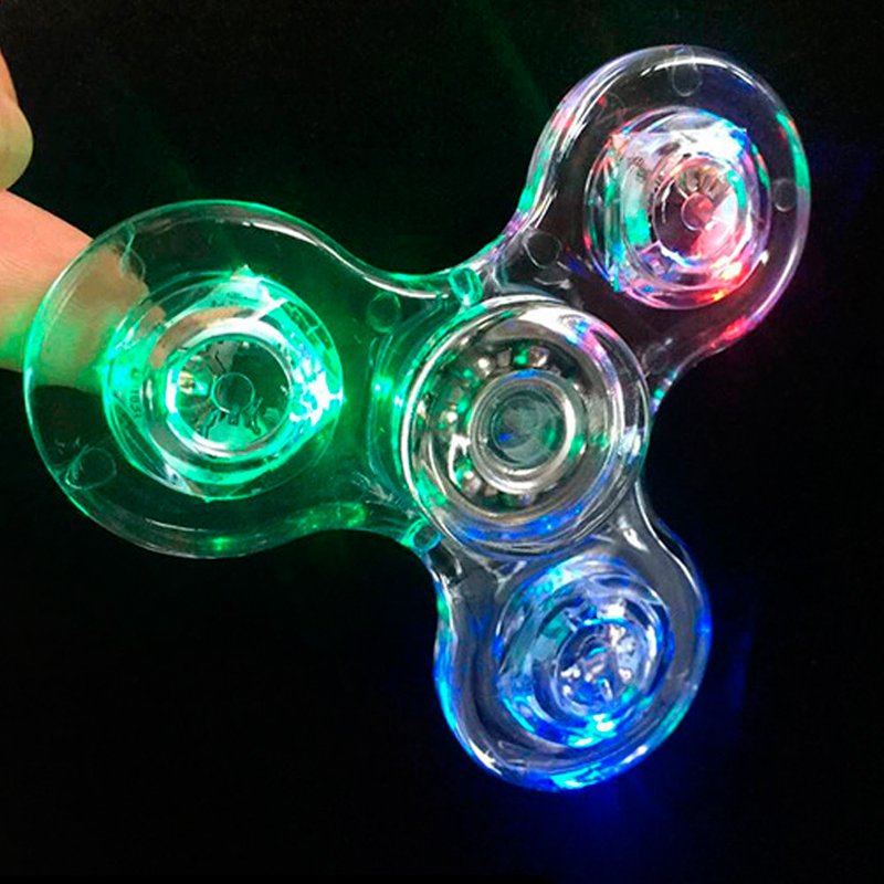 clear led tri fidget spinner finger spin stress edc clear led tri fidget spinner finger spin stress edc