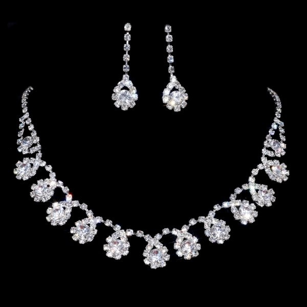 New Simple Charming Silver Wedding Bridal Woman Jewelry Rhinestone ...