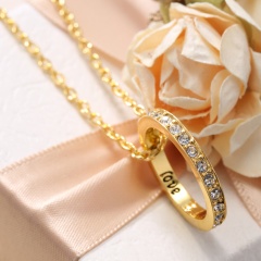 Suppose Ring Crystal Pendant Splice Necklace Friendship Card Jewelry Suppose Gold