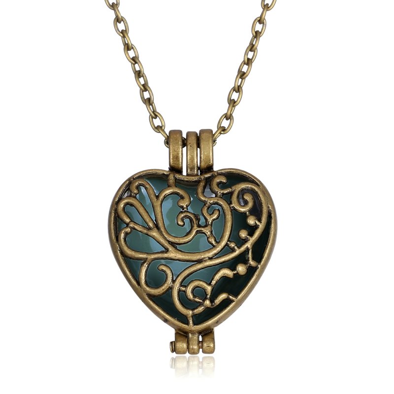 Fashion Love Heart Magic Fairy Locket Glow In The Dark Pendant Necklace ...