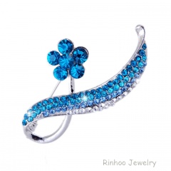 Wholesale Fashion Brooch Factory Price Flower Blue