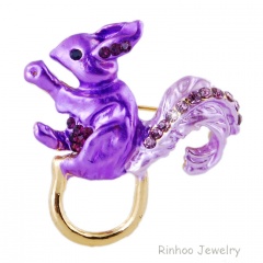 Fashion Colorful Alloy With Rhinestone Animal Brooch Jewelry Purple