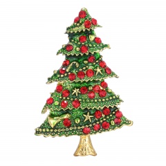 Rinhoo Rhinestone Tree Charms Pendants Brooch Women Girl Brooch Pins Home Decoration gift Jewelry Accessories Christmas tree