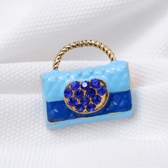 Rinhoo women Handbag Brooch For women 4 colors Handbag Brooch pins stainless steel jewelry accessories handbag1-blue