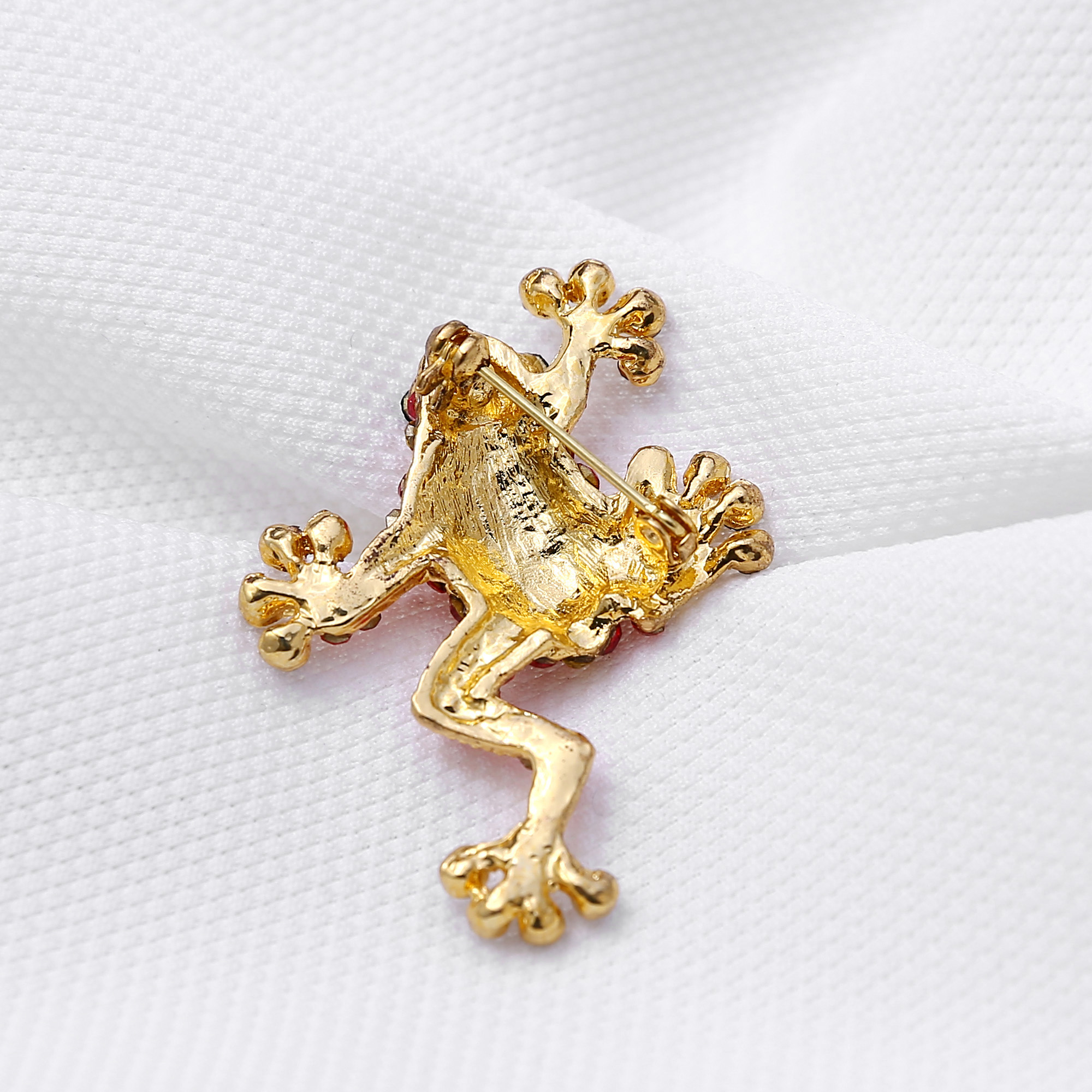 rinhoo trendy rhinestone animal frog brooch pins c