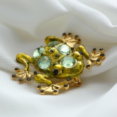 Rinhoo Trendy Rhinestone Animal Frog Brooch Women men brooch pins bride wedding gift Jewelry Accessories Green