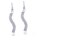 Newest Double Heart Dangle Earring Alloy With White Rhinestone Wedding Stud Earring Jewelry S Shape