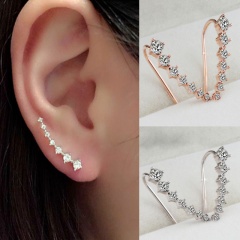 New 1 Pair Chic Lady Silver & Gold Plated Crystal Earrings Ear Hook Gifts Silver