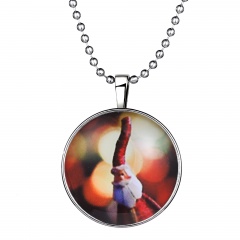 Fashion Christmas Stainless Steel Chain Pendant Necklace Xmas Party Gift Red Santa Claus
