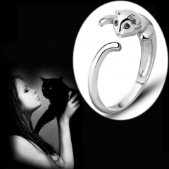 Fashion Cute Cut Open Silver Plated Ring Alloy Ring for Women Cut