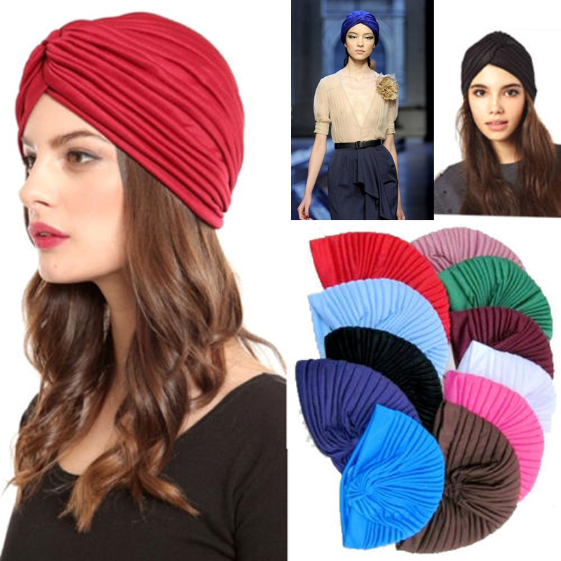 New Fashion Women Lady Indian Style Cap Turban Hat Cloche Chemo Hair ...