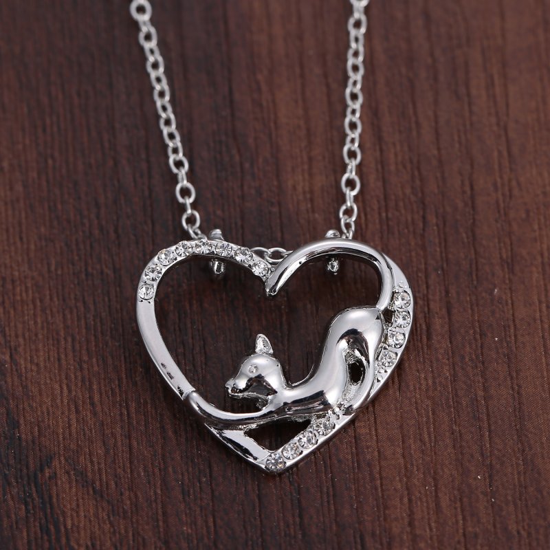 Cute Silver Handmade Crystal Rhinestone ANIMAL NECKLACE Mother's Gift ...