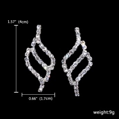Rhinestone Stud Earring Silver Wedding Jewelry 121-6052