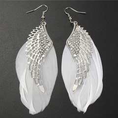 Fashion Angel Wings Feather Earrings Charm White