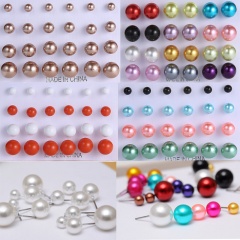 12 Pairs/Card Fashion Pearl Earring Cheap Earring Set Wholesale Silver