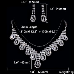 Wedding Shinning Necklace Earring Jewelry Set Rhinestone Jewelry Wholesale 1402-6624