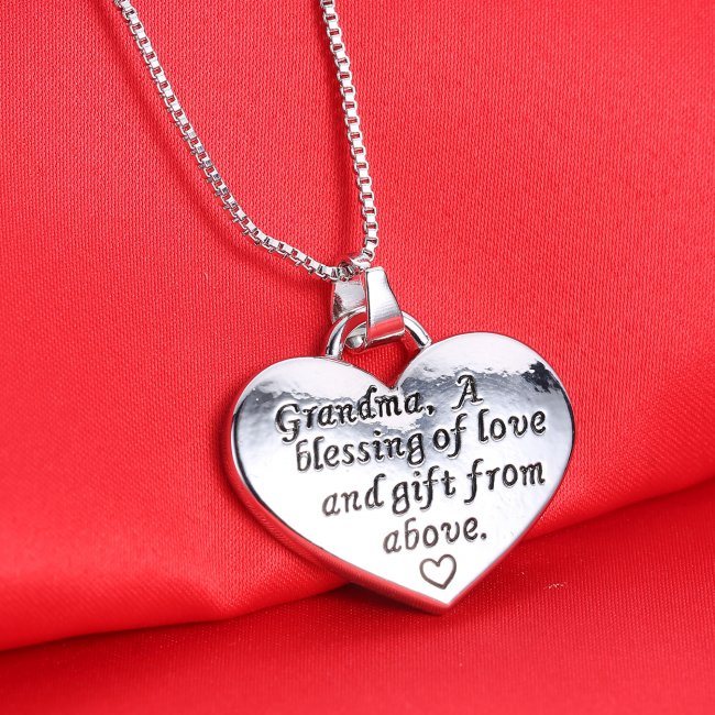 Fashion Family Heart Love Lettering Grandma A Blessing Of Love And Gift ...