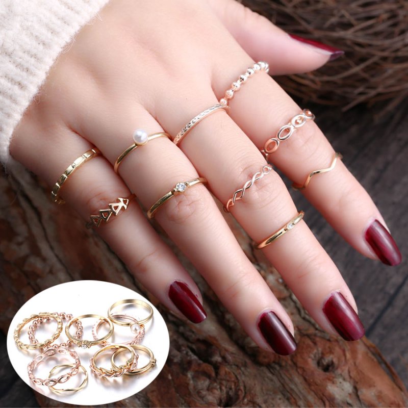 PAPPET Opal Knuckle Ring 10pcs//Set Vintage Antique Silver Moon Heart Crown Opal Stone Finger Midi Finger Rings Set for Women Bohemian Jewelry Gifts