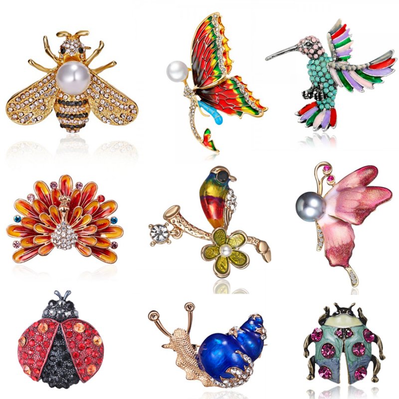 Crystal Pearl Animals Dragonfly Butterfly Brooch Pin Wedding Bridal Jewelle LUV