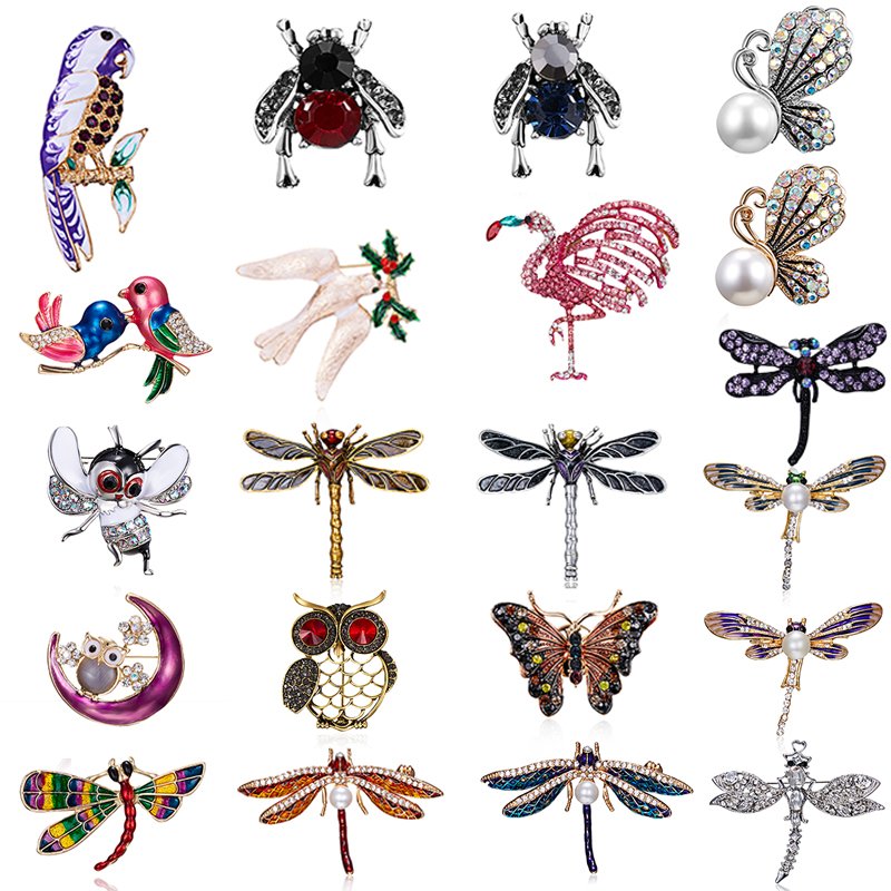 VEPYCLY Women Fashion Rhinstone Crystal Pins Jewelry Butterfly Brooches Breastpin Catch Scarf,Lapel or Collar