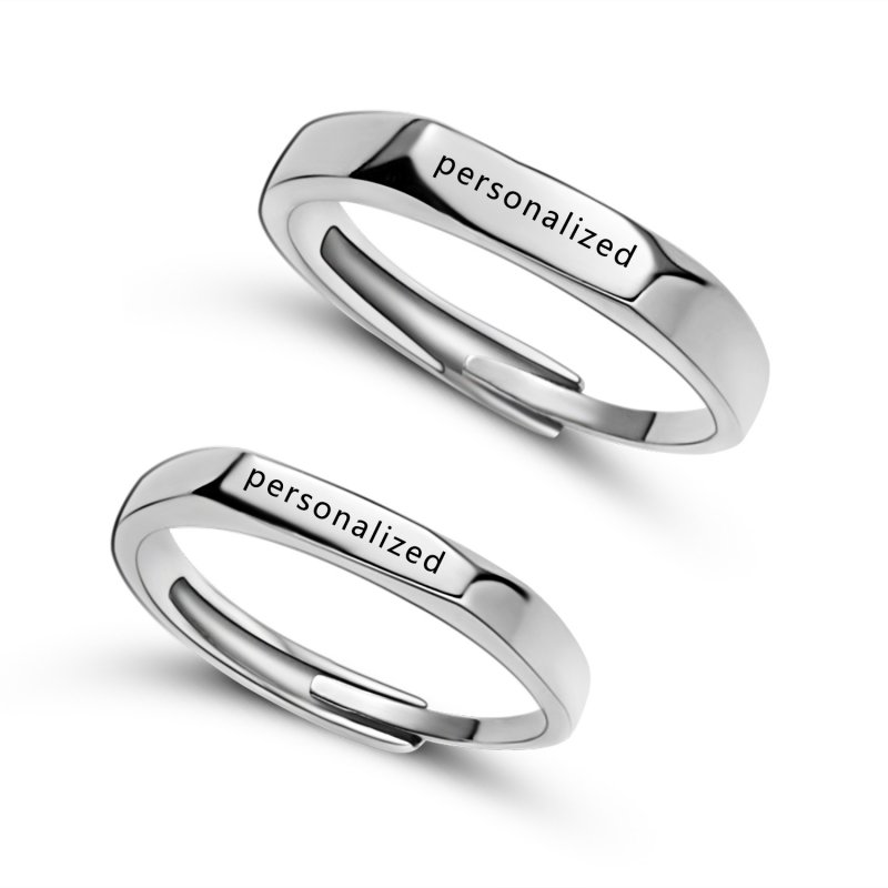 Fashion Diy Couple Ring Custom Personalized Engraved Womens Men