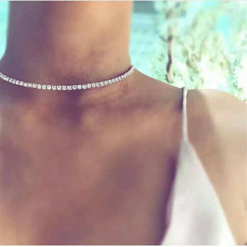 womens diamond choker necklace