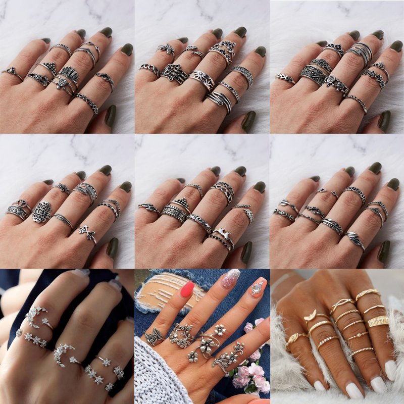 Women Silvergold Boho Stack Plain Above Knuckle Rings Midi Finger Tip Rings Set Ebay