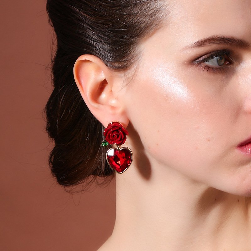 Vintage Femmes Strass Fleur Ear Stud élégant Boucle d/'oreille Fashion Jewelry