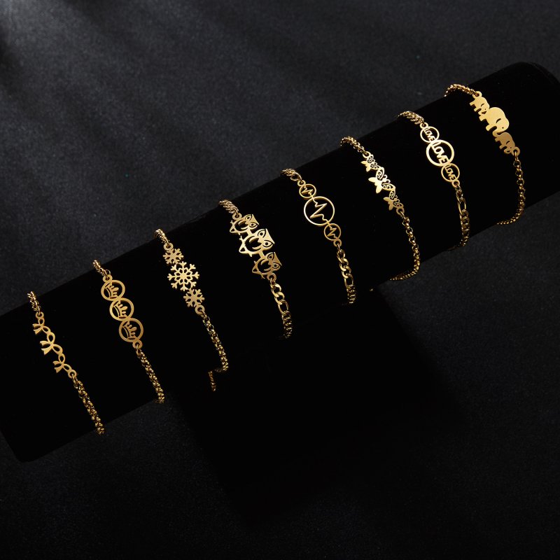 Stainless Steel Butterfly Chain Bracelets Women Wristband Bangle Gifts JewelryUK