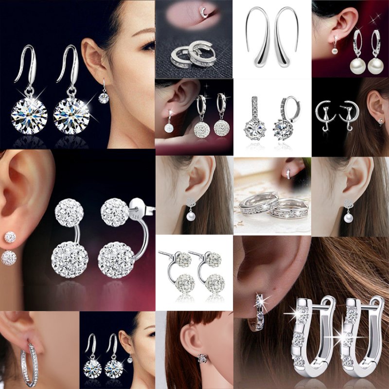 Dangle Jewelry Wedding gift Hoop Earrings Silver Plated Big circle  Women
