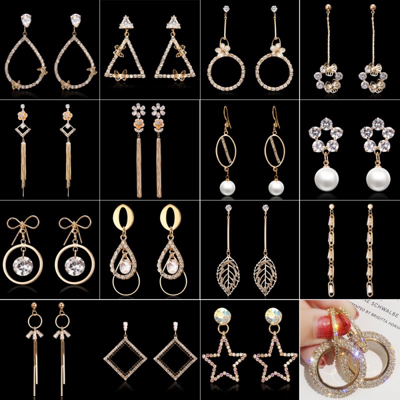 26 Letter Fashion Women Drop Dangle Earrings Alloy Jewelry Wedding Ear Stud Gift