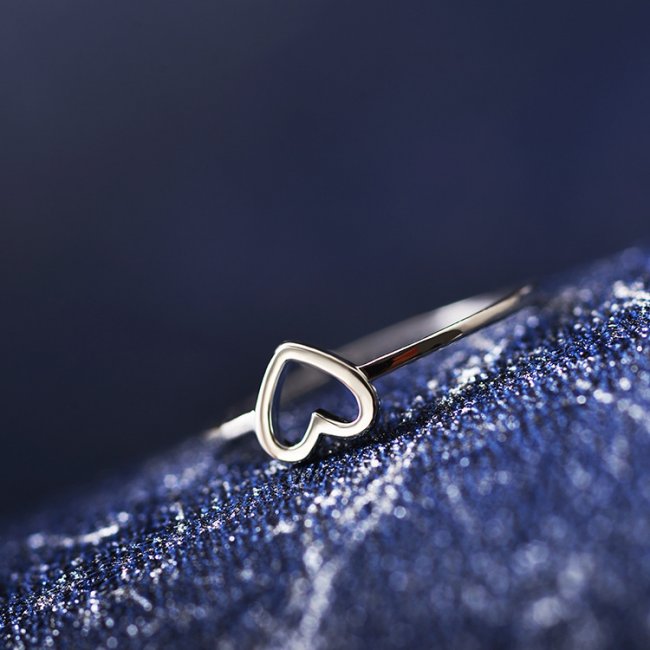 Women Girls Love Heart 925 Silver Ring Finger Jewelry Wedding Engagement |  eBay