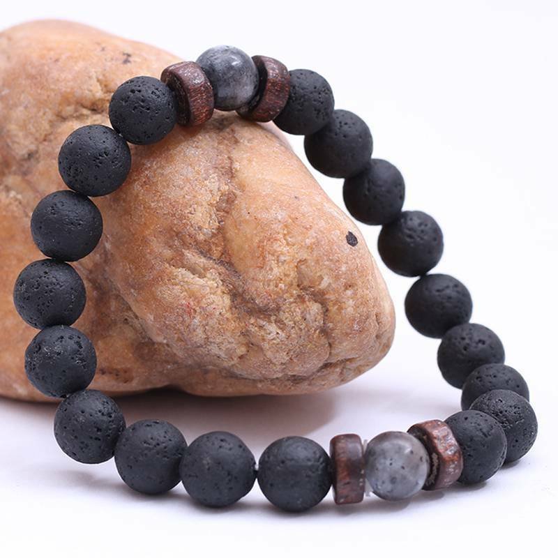 5 Sets/lot CZ Paved Skull 8mm Lava Stone Beads Bracelets | Bracelets | Charms Beads Beyond