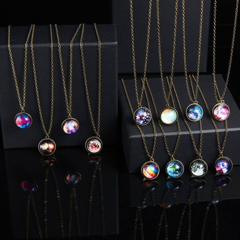 Universe Galaxy Nebula Space Glass Ball Pendant Glow in the