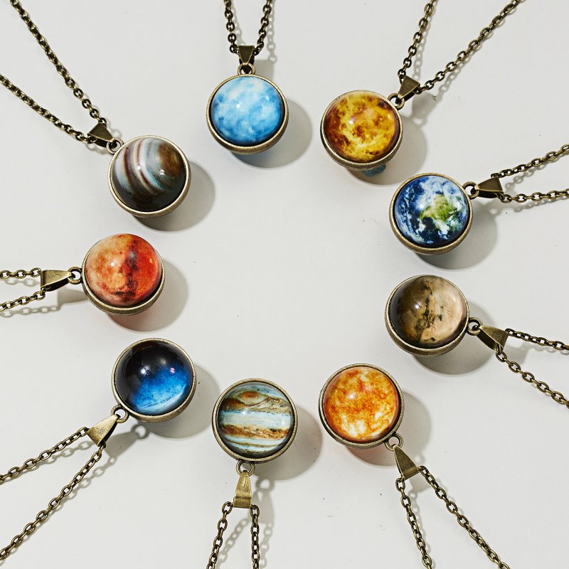 ☆関税込☆VINTAGE HOLLYWOOD★Galaxy Ball Bold Chain Necklace Star Ball Link Chain | Stainless Steel - 90s y2k Necklace