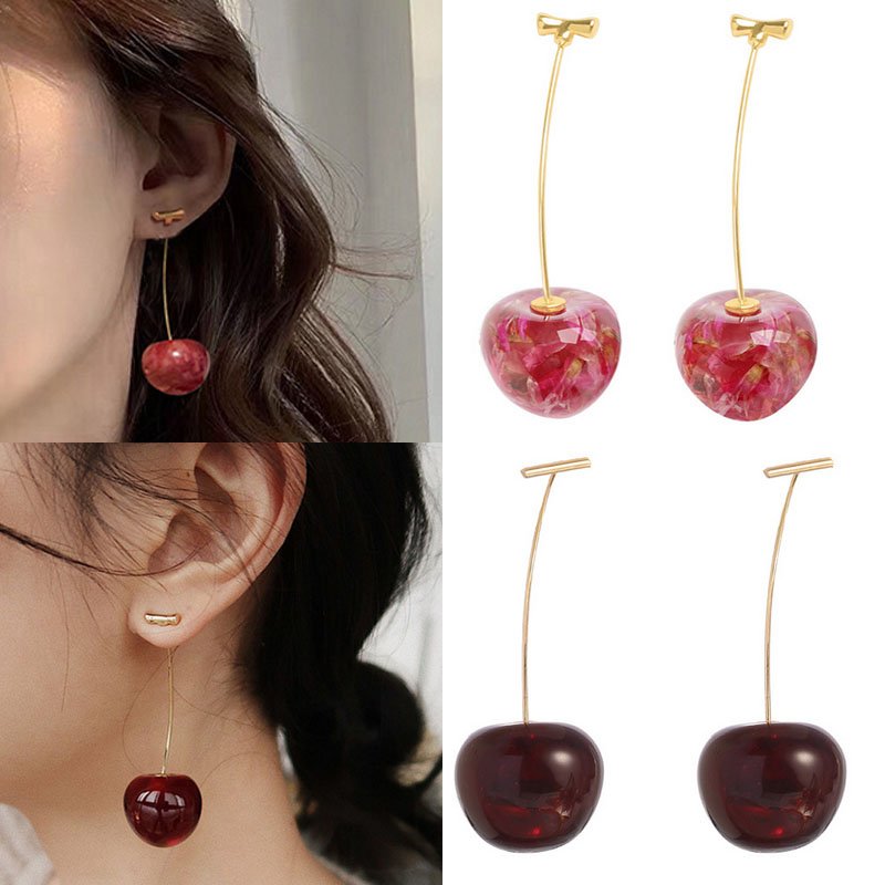 Celia pink cherry shop earrings