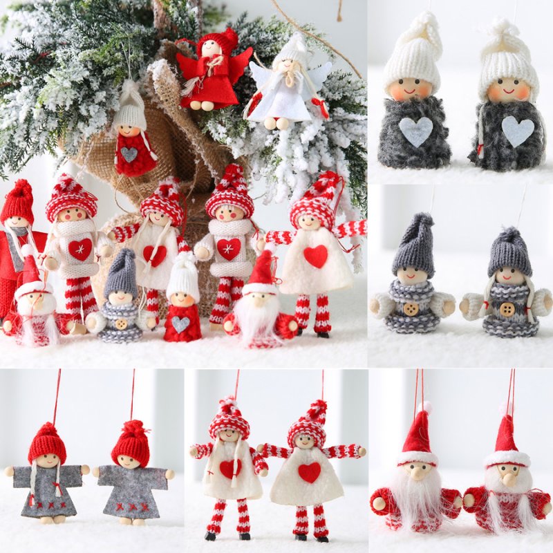 2 Pcs Set Angel Santa Claus Hanging Dolls Decorations Christmas Tree Ornament Ebay