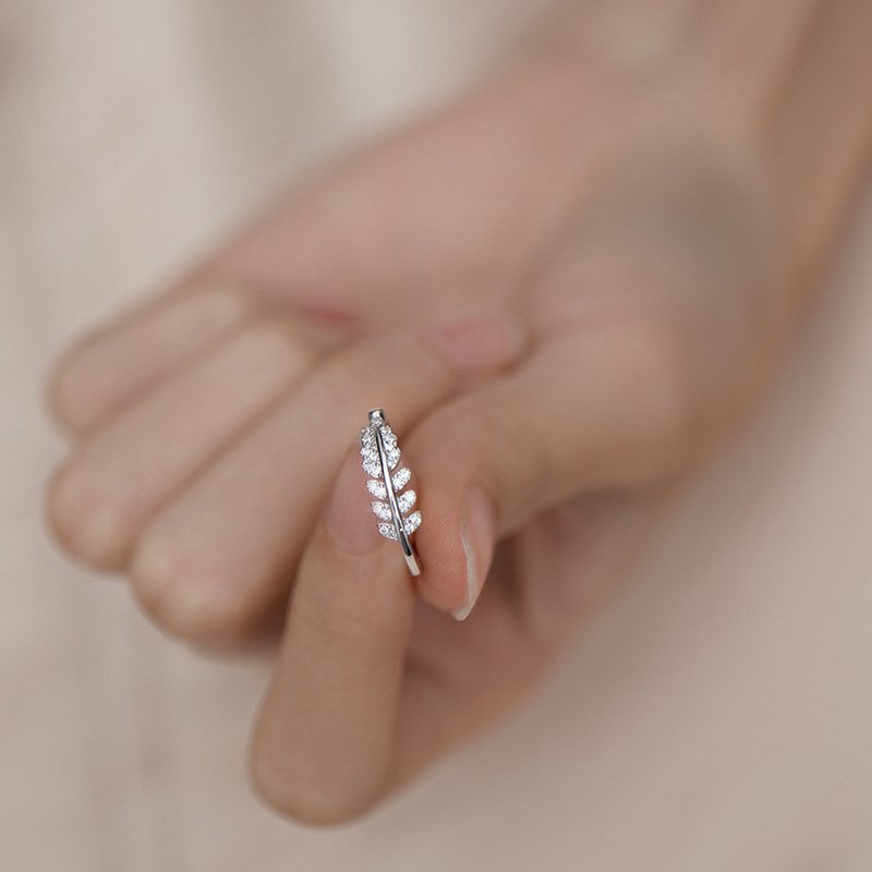 Crystal Open Ring Flower Heart Gold Zircon Adjustable Finger Wedding Ring  Women