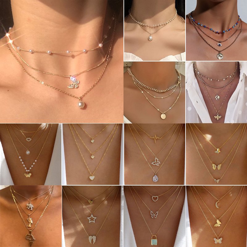 [PRIMAUTE] 韓国☆BUTTERFLY LAYERED NECKLACE Butterfly Double Layered Necklace | Prim – Prim Clothing Company