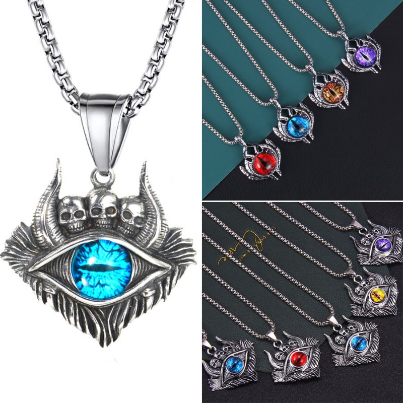 Sauron Eye Necklace Evil Eyes Glass Dome Pendant Black Chain Necklace Evil  Eye Jewelry
