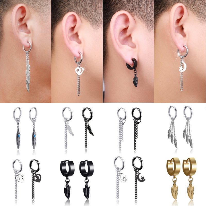 Geometric Chain Earrings Backs for Studs Women Hoops Fashion