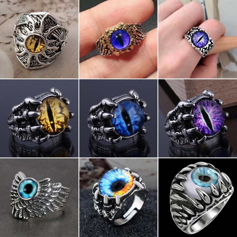 3/5pcs Gothic Claw Rings for Women Men Vintage Adjustable Scroll